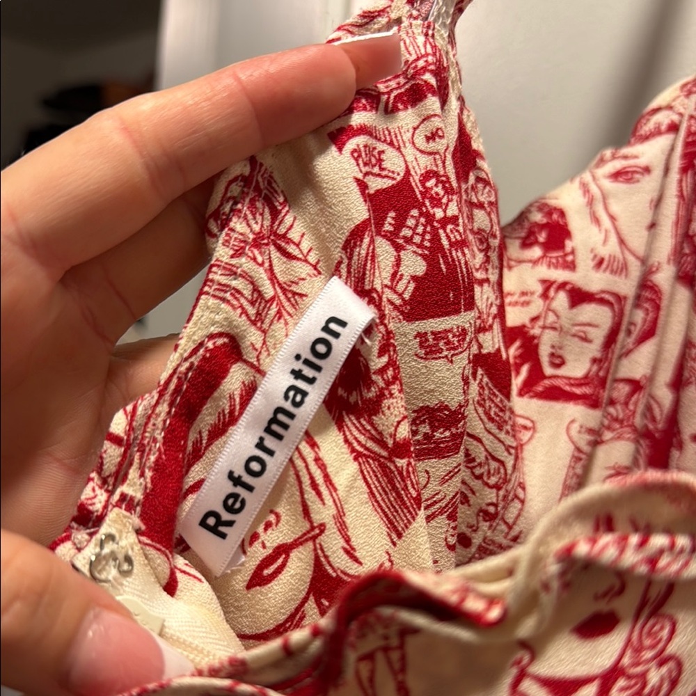 Reformation Red and White Spaghetti Strap Sundress - Picture 3 of 4